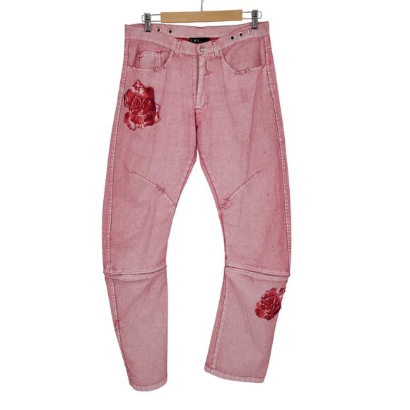 Y2K Drill Pants 32 Pastel 90s Goth Zip Off Convertible Barrel Skater Punk Edgy - Picture 1 of 8